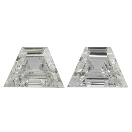 0.90 cttw Pair of Trapezoid Step Cut Natural Diamonds : G / VS2