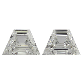 0.90 cttw Pair of Trapezoid Step Cut Natural Diamonds : G / VS2