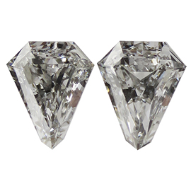 0.87 cttw Pair of Diamond shape Diamonds : D / VS1