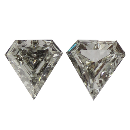 0.62 cttw Pair of Natural Diamond shape Natural Diamonds : J / SI1