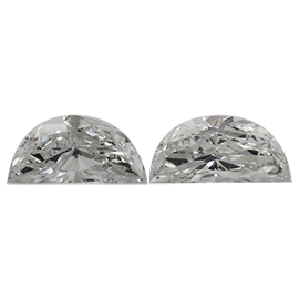 0.65 cttw Pair of Half Moon Natural Diamonds : G / SI1