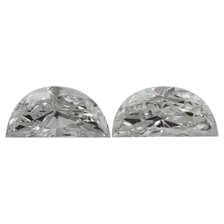 0.65 cttw Pair of Half Moon Diamonds : G / SI1