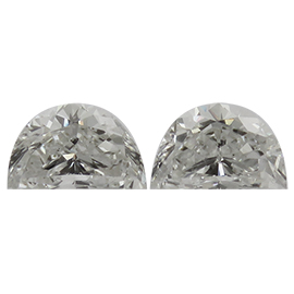 0.70 cttw Pair of Half Moon Natural Diamonds : G / VS2