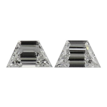 0.74 cttw Pair of Trapezoid Diamonds : F / VS2