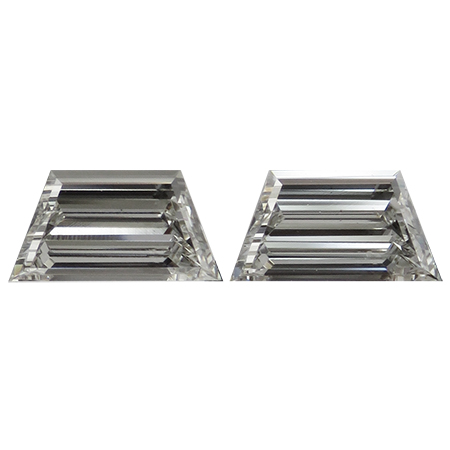 0.81 cttw Pair of Trapezoid Natural Diamonds : G / VS1