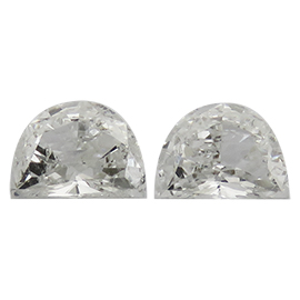 0.47 cttw Pair of Half Moon Natural Diamonds : H / SI1