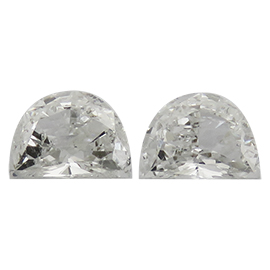 0.47 cttw Pair of Half Moon Diamonds : H / SI1