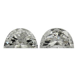 0.68 cttw Pair of Half Moon Diamonds : D / VS2