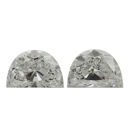 0.56 cttw Pair of Half Moon Diamonds : F / VS2