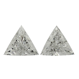 0.51 cttw Pair of Trillion Natural Diamonds : E / SI2