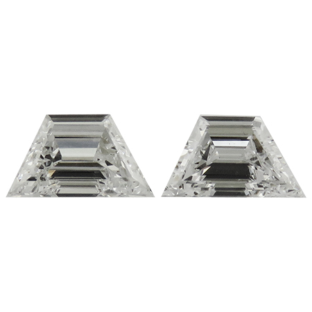 1.04 cttw Pair of Trapezoid Diamonds : E / VS1