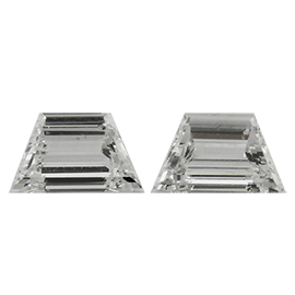 0.92 cttw Pair of Trapezoid Natural Diamonds : E / VS1