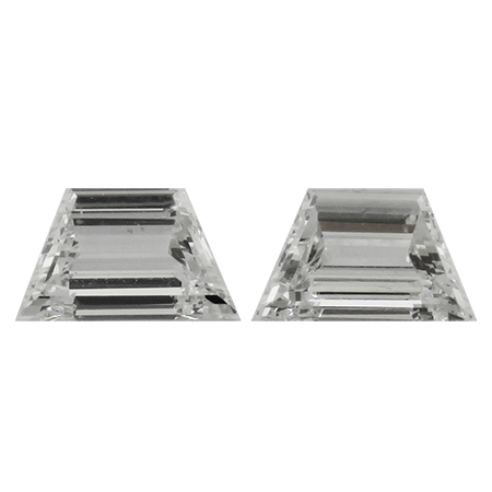 0.92 cttw Pair of Trapezoid Natural Diamonds : E / VS1