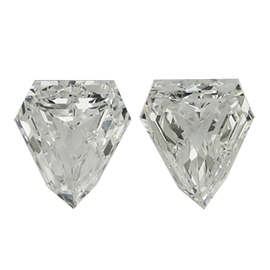 2.08 cttw Pair of Natural Diamond shape Natural Diamonds : E / VS1