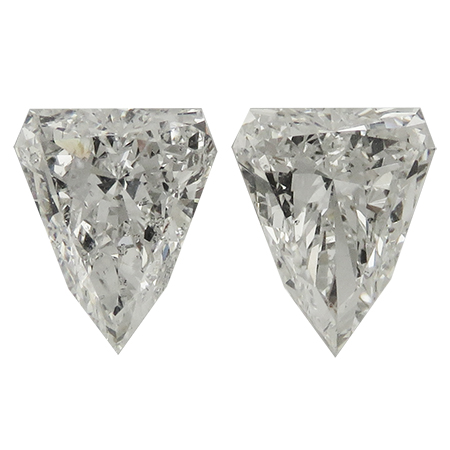 3.14 cttw Pair of Bullet Natural Diamonds : E / SI1