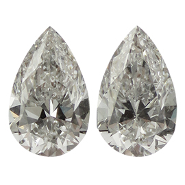 0.70 cttw Pair of Pear Shape Natural Diamonds : G / SI1