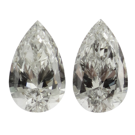 0.60 cttw Pair of Pear Shape Natural Diamonds : G / VS2