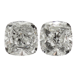 0.84 cttw Pair of Cushion Cut Natural Diamonds : E / VS1