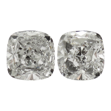0.84 cttw Pair of Cushion Cut Natural Diamonds : E / VS1