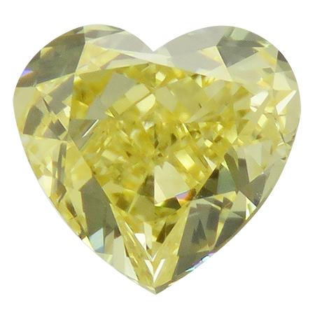 0.85 ct Heart Shape Diamond : Fancy Intense Yellow / SI1