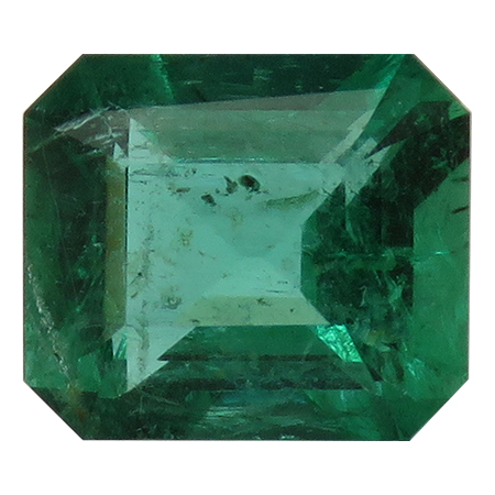 1.47 ct Rich Green Natural Emerald Cut Natural Emerald