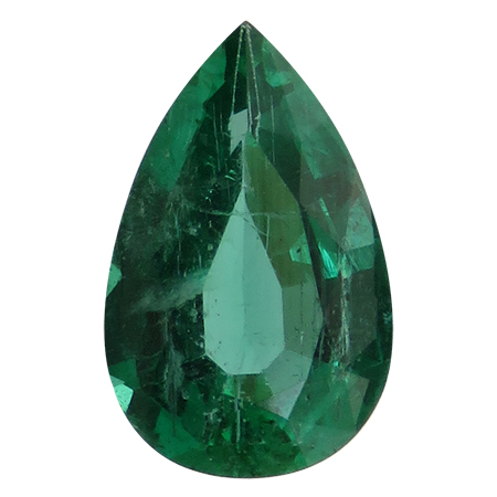 1.37 ct Pear Shape Emerald : Rich Green