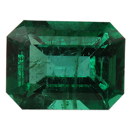 2.10 ct Emerald Cut Emerald : Deep Rich Green