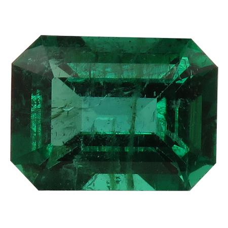 2.10 ct Emerald Cut Emerald : Deep Rich Green