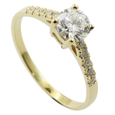 18K Yellow Gold Multi Stone Ring : 0.85 cttw Diamonds