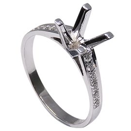 18K White Gold Multi Stone Setting : 0.15 cttw Diamonds