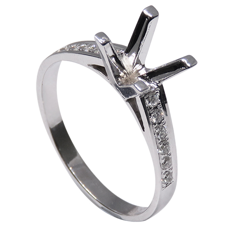 14K White Gold Multi Stone Setting : 0.15 cttw Diamonds