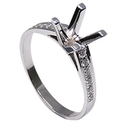 18K White Gold 0.15cttw Diamond Setting