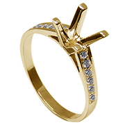 18K Yellow Gold 0.15cttw Diamond Setting