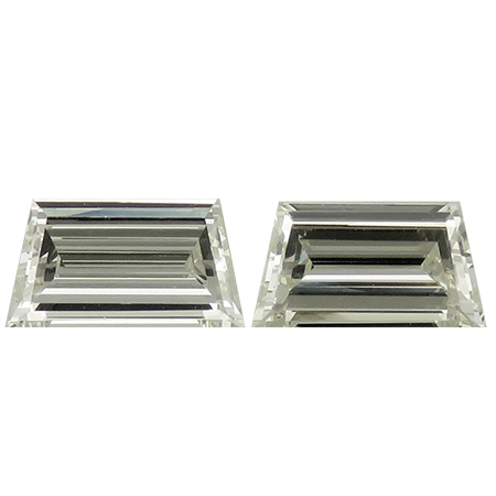1.34 cttw Pair of Trapezoid Natural Diamonds : J / VS2