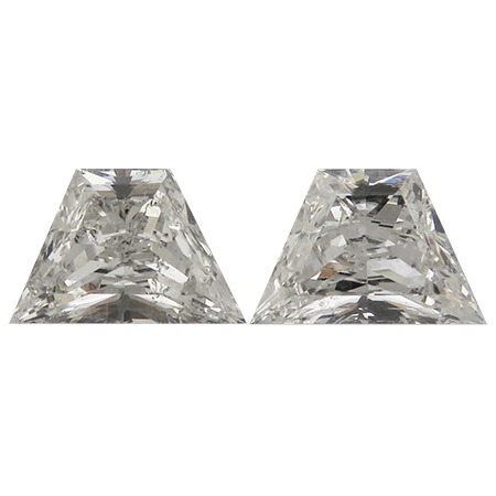 1.52 cttw Pair of Trapezoid Brilliant Cut Diamonds : G / SI1