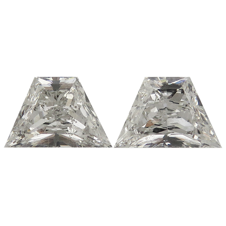 1.52 cttw Pair of Trapezoid Brilliant Cut Natural Diamonds : G / SI1