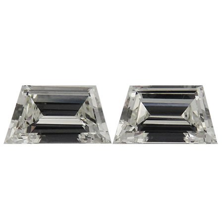 0.82 cttw Pair of Trapezoid Natural Diamonds : H / VS2