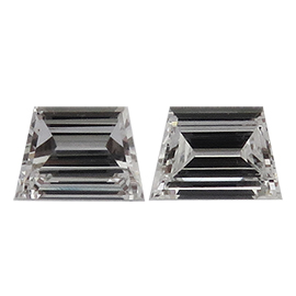 0.30 cttw Pair of Trapezoid Step Cut Natural Diamonds : F / VS2