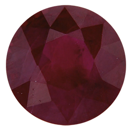 0.95 ct Round Ruby : Deep Rich Red