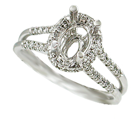 Platinum Multi Stone Setting : 0.37 cttw Diamonds