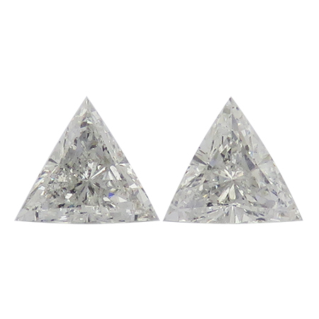 0.78 cttw Pair of Trillion Natural Diamonds : I / SI1