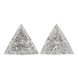 0.78 cttw Pair of Trillion Natural Diamonds : I / SI1