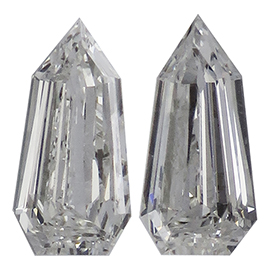 1.01 cttw Pair of Bullet Natural Diamonds : G / VS2