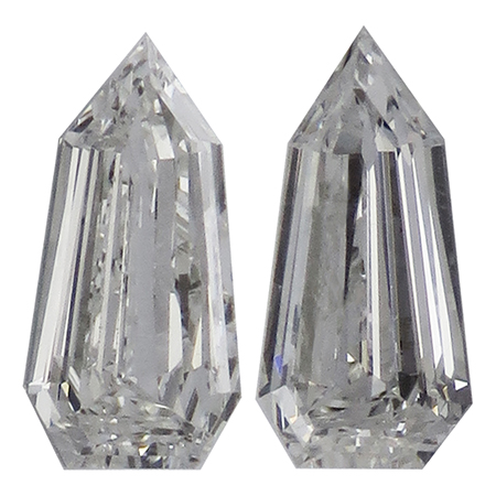 1.01 cttw Pair of Bullet Natural Diamonds : G / VS2