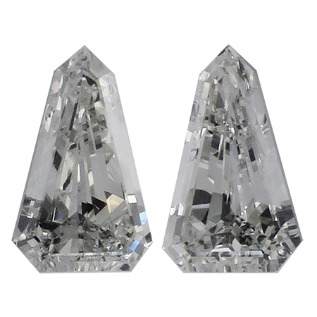 1.07 cttw Pair of Bullet Natural Diamonds : I / VS2