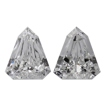 1.13 cttw Pair of Bullet Natural Diamonds : F / VS2