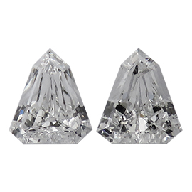 1.13 cttw Pair of Bullet Natural Diamonds : F / VS2