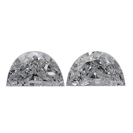 0.60 cttw Pair of Half Moon Diamonds : D / SI1