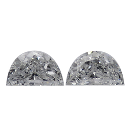 0.60 cttw Pair of Half Moon Natural Diamonds : D / SI1