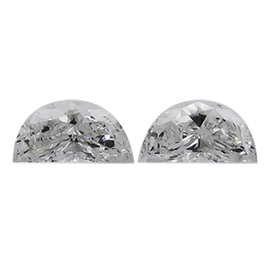 0.73 cttw Pair of Half Moon Natural Diamonds : G / SI1